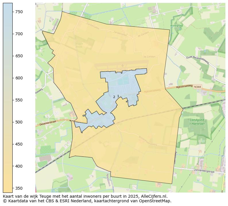 Afbeelding van de wijk Teuge op de kaart.