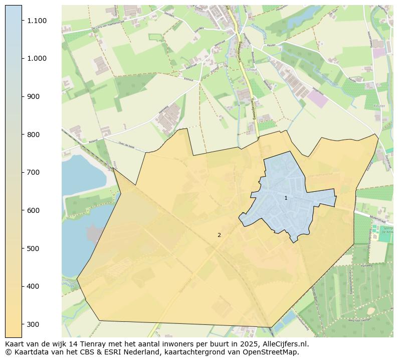 Afbeelding van de wijk Tienray op de kaart.