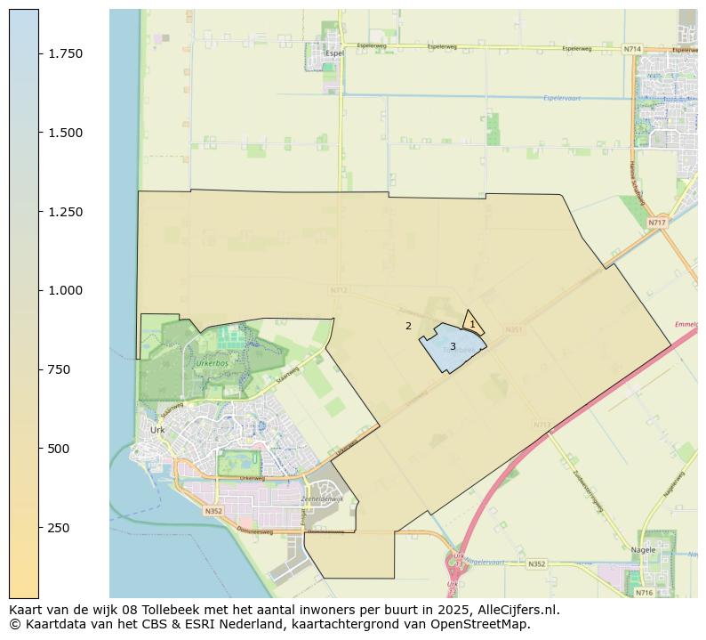 Afbeelding van de wijk Tollebeek op de kaart.