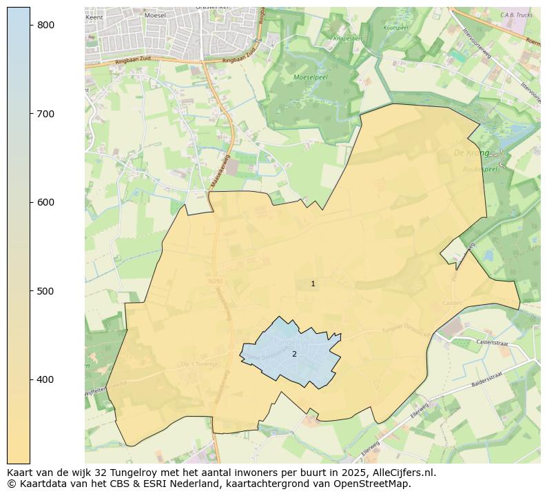 Afbeelding van de wijk Tungelroy op de kaart.