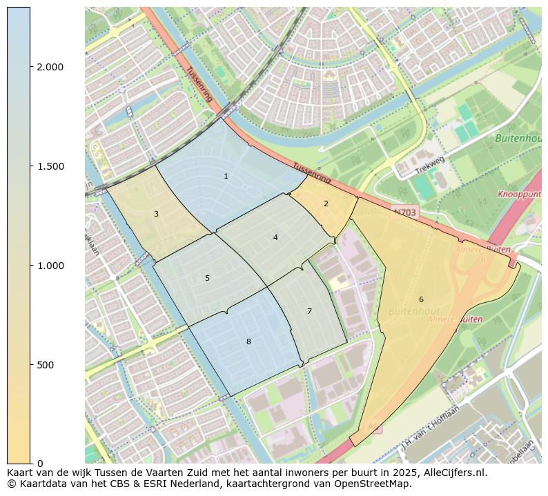 Afbeelding van de wijk Tussen de Vaarten Zuid op de kaart.