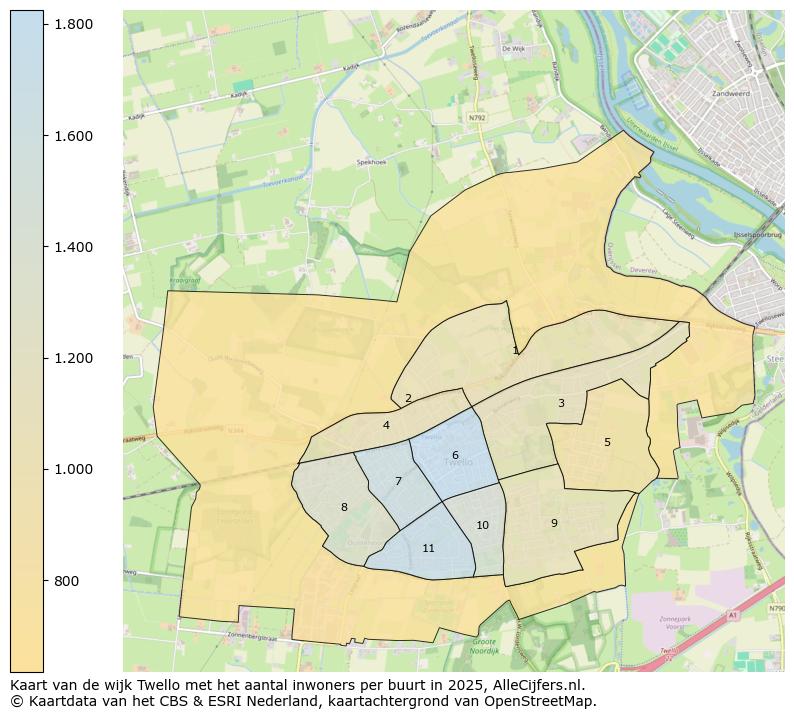 Afbeelding van de wijk Twello op de kaart.