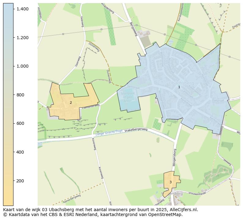 Afbeelding van de wijk Ubachsberg op de kaart.