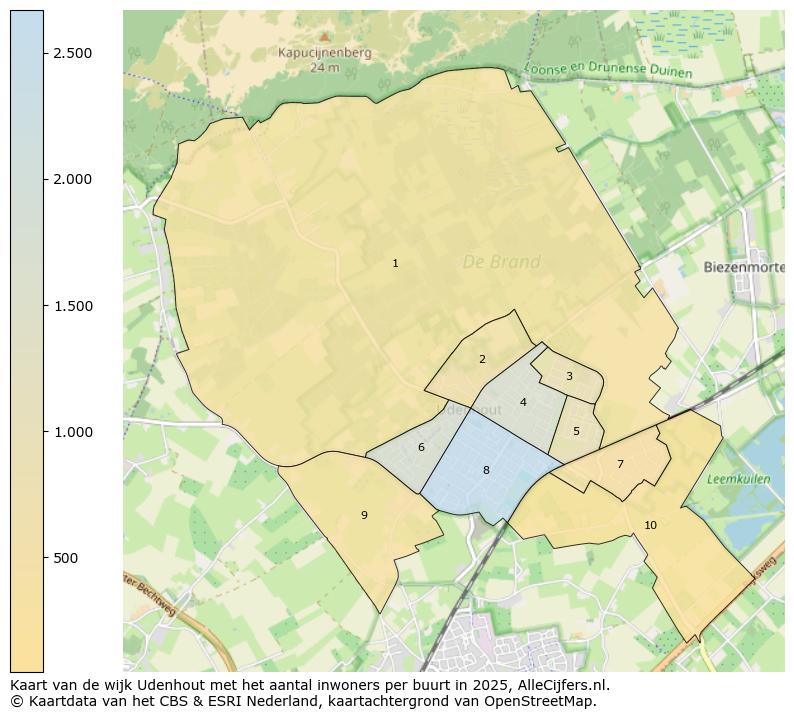 Afbeelding van de wijk Udenhout op de kaart.