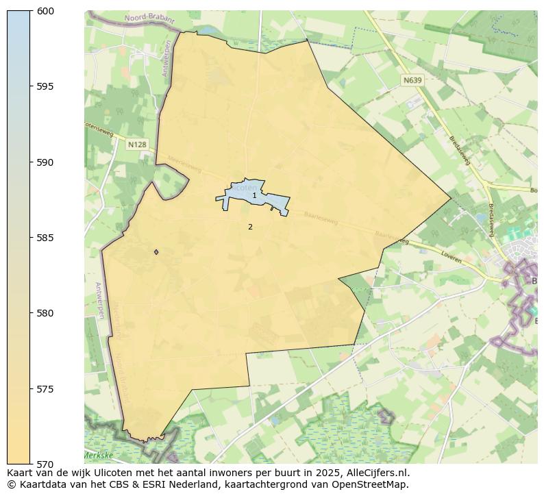Afbeelding van de wijk Ulicoten op de kaart.