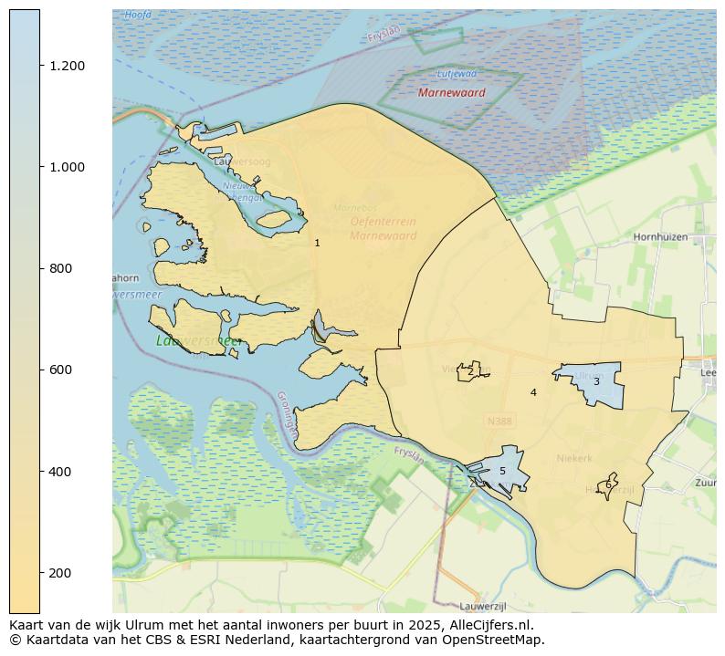 Afbeelding van de wijk Ulrum op de kaart.