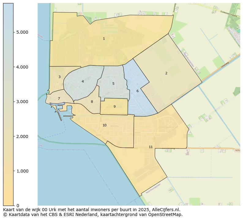 Afbeelding van de wijk Urk op de kaart.