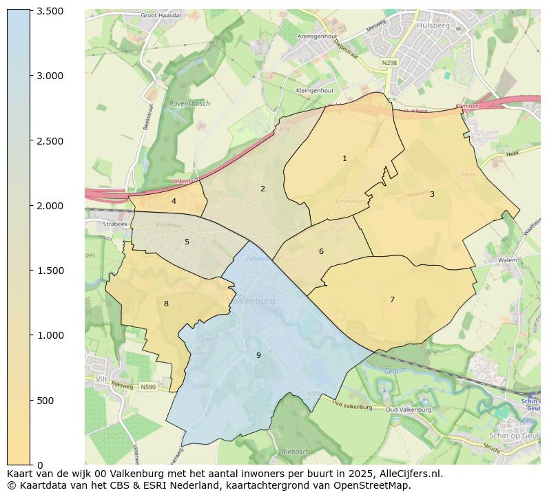 Afbeelding van de wijk Valkenburg op de kaart.
