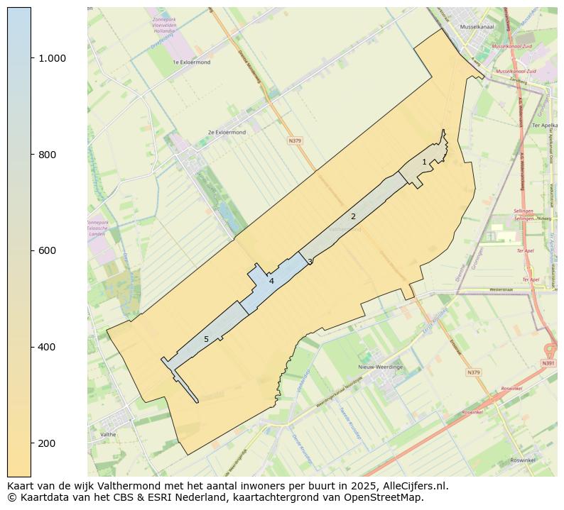 Afbeelding van de wijk Valthermond op de kaart.