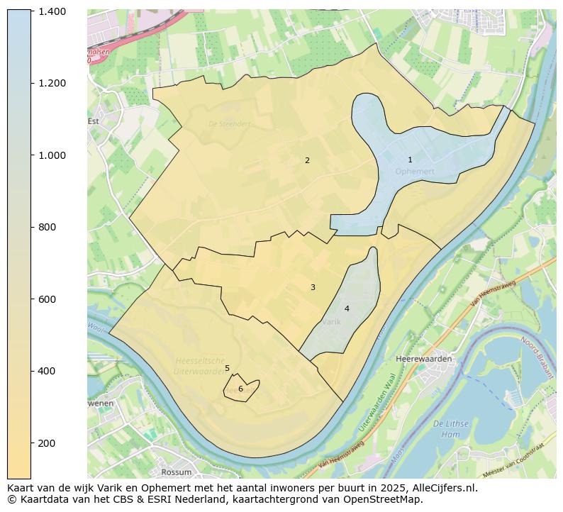 Afbeelding van de wijk Varik en Ophemert op de kaart.