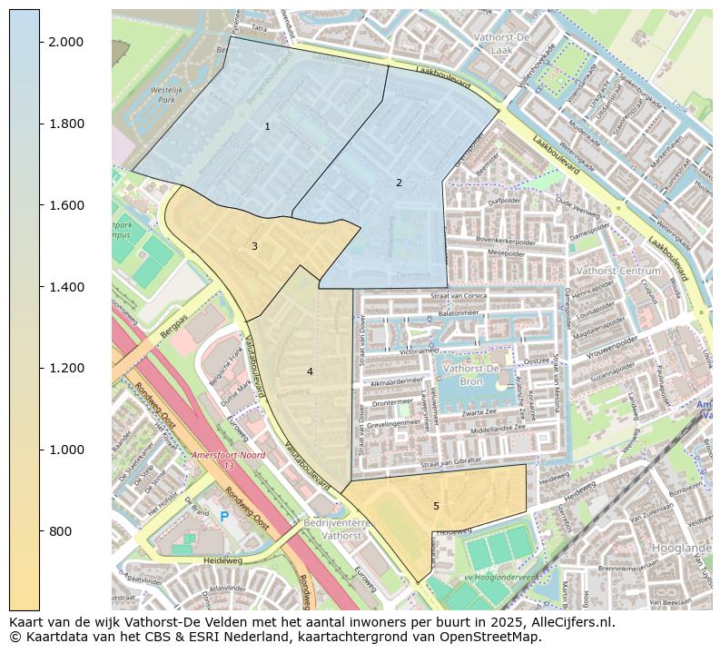 Afbeelding van de wijk Vathorst-De Velden op de kaart.