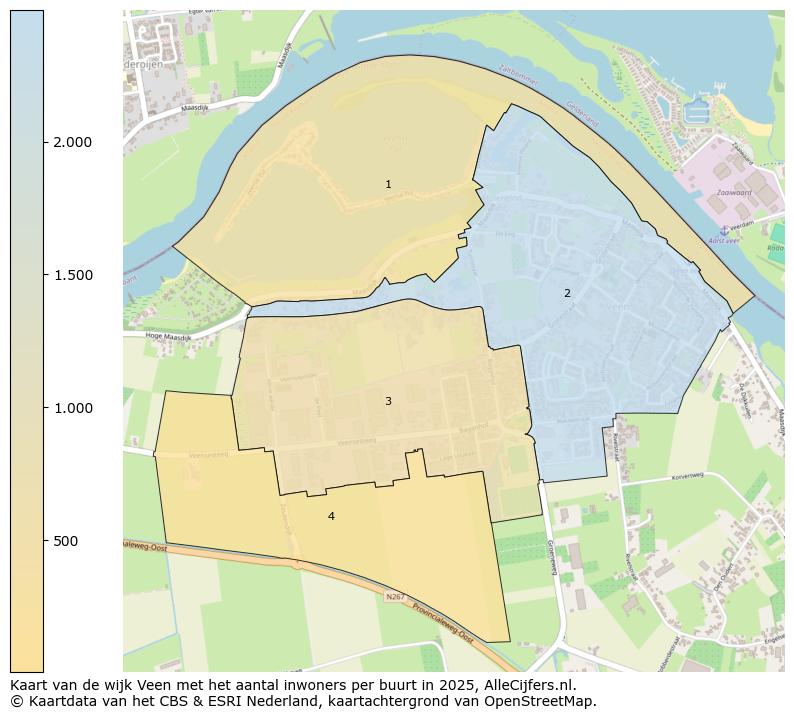 Afbeelding van de wijk Veen op de kaart.
