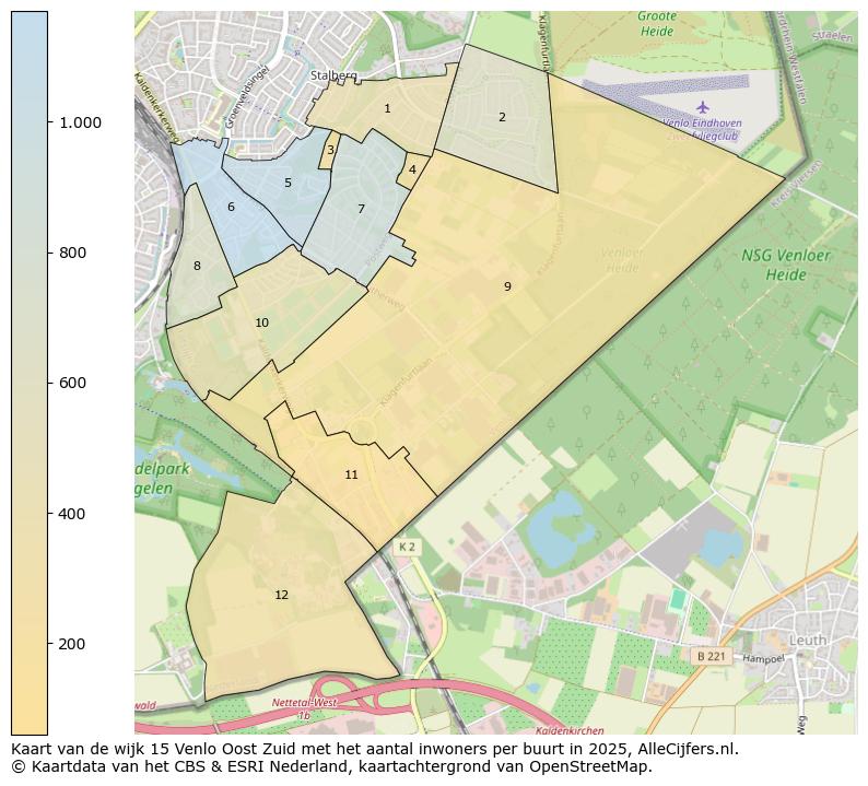 Afbeelding van de wijk Venlo-Oost-Zuid op de kaart.