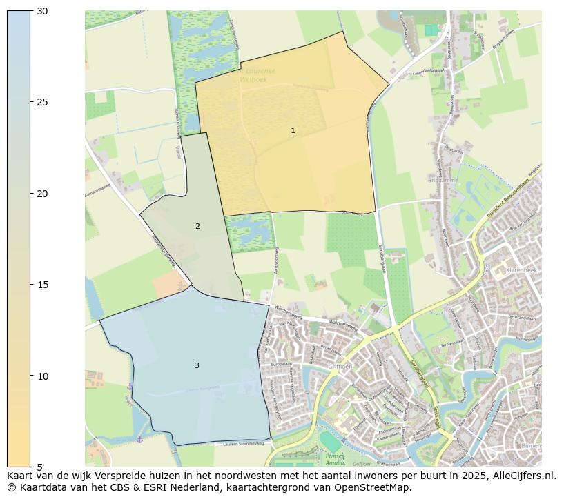 Afbeelding van de wijk Verspreide huizen in het noordwesten op de kaart.