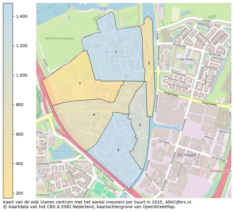 Afbeelding van de wijk Vianen centrum op de kaart.