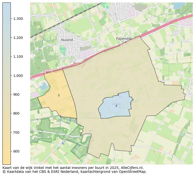 Afbeelding van de wijk Vinkel op de kaart.