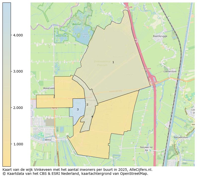 Afbeelding van de wijk Vinkeveen op de kaart.
