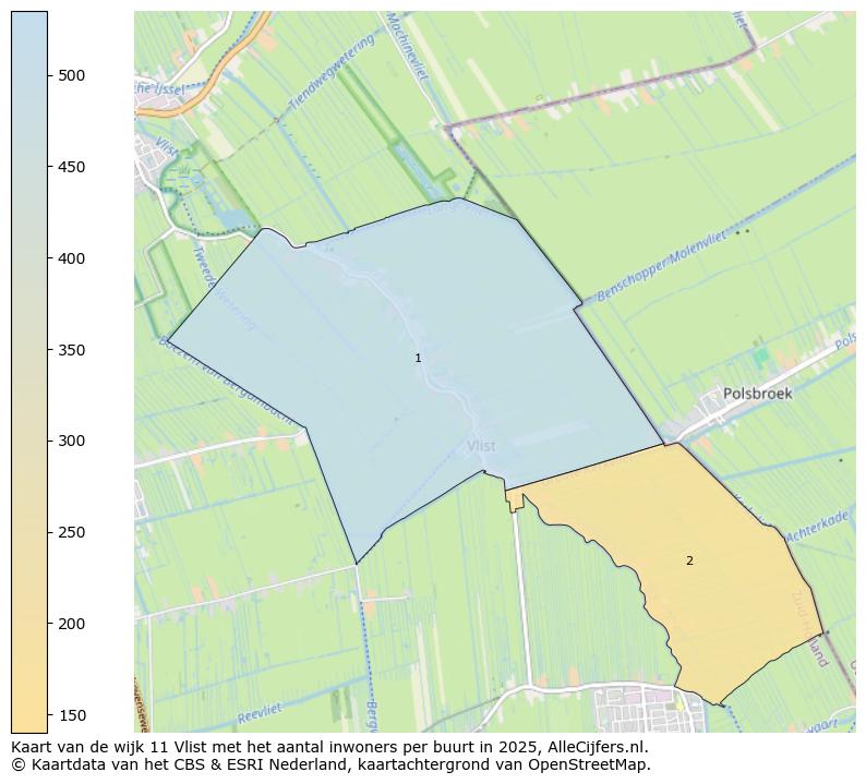 Afbeelding van de wijk Vlist op de kaart.