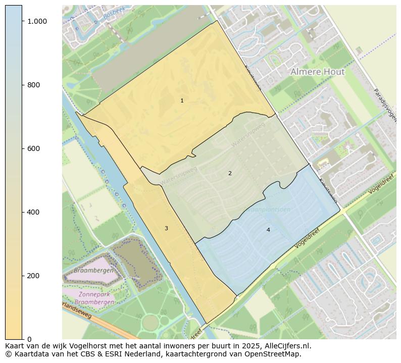 Afbeelding van de wijk Vogelhorst op de kaart.