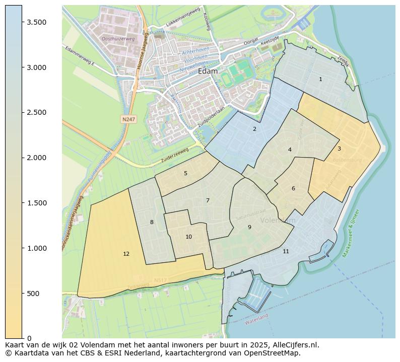 Afbeelding van de wijk Volendam op de kaart.