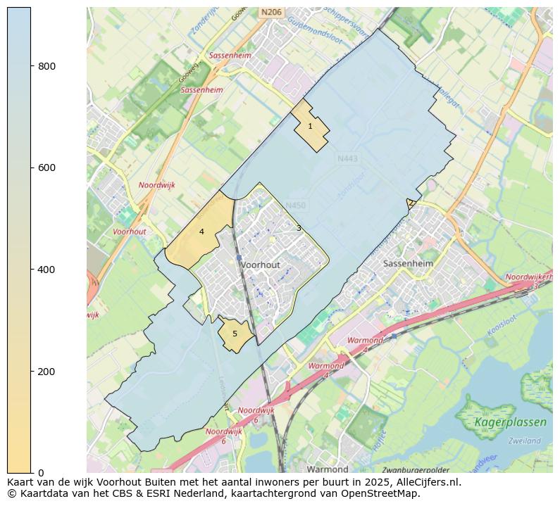 Afbeelding van de wijk Voorhout Buiten op de kaart.