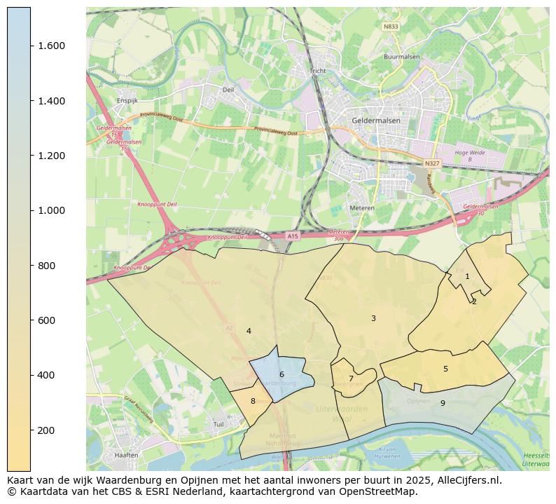 Afbeelding van de wijk Waardenburg en Opijnen op de kaart.