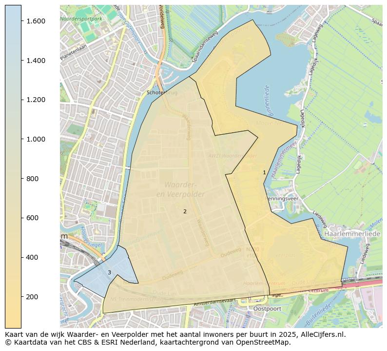 Afbeelding van de wijk Waarder- en Veerpolder op de kaart.