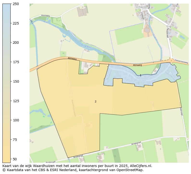 Afbeelding van de wijk Waardhuizen op de kaart.