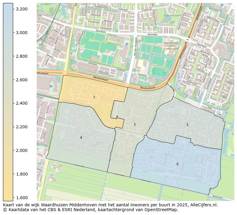 Afbeelding van de wijk Waardhuizen Middenhoven op de kaart.