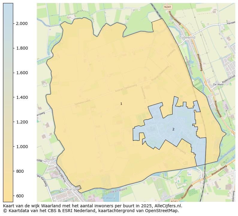Afbeelding van de wijk Waarland op de kaart.