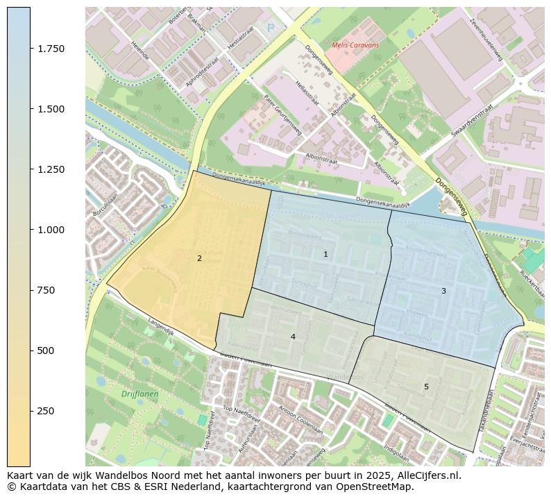 Afbeelding van de wijk Wandelbos Noord op de kaart.