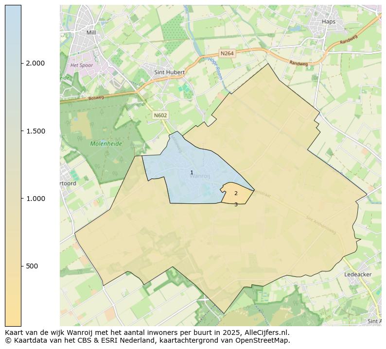 Afbeelding van de wijk Wanroij op de kaart.