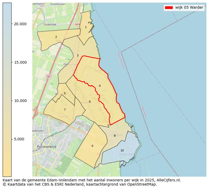Afbeelding van de wijk Warder op de kaart.