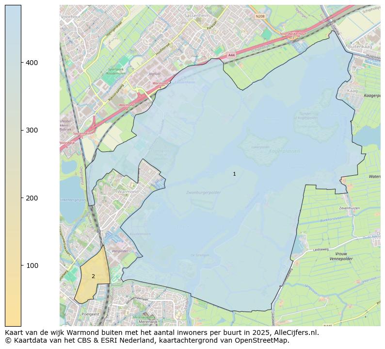 Afbeelding van de wijk Warmond buiten op de kaart.