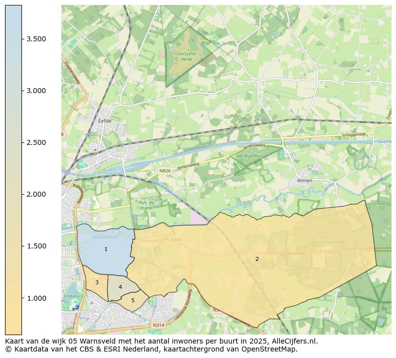 Afbeelding van de wijk Warnsveld op de kaart.