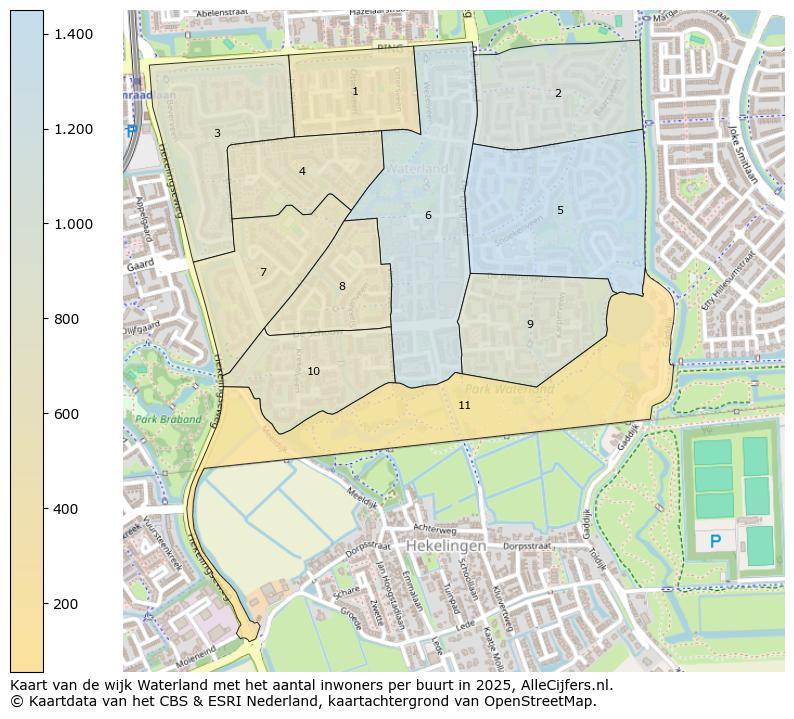 Afbeelding van de wijk Waterland op de kaart.