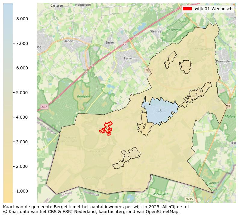 Afbeelding van de wijk Weebosch op de kaart.