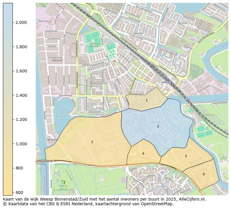 Afbeelding van de wijk Weesp Binnenstad/Zuid op de kaart.