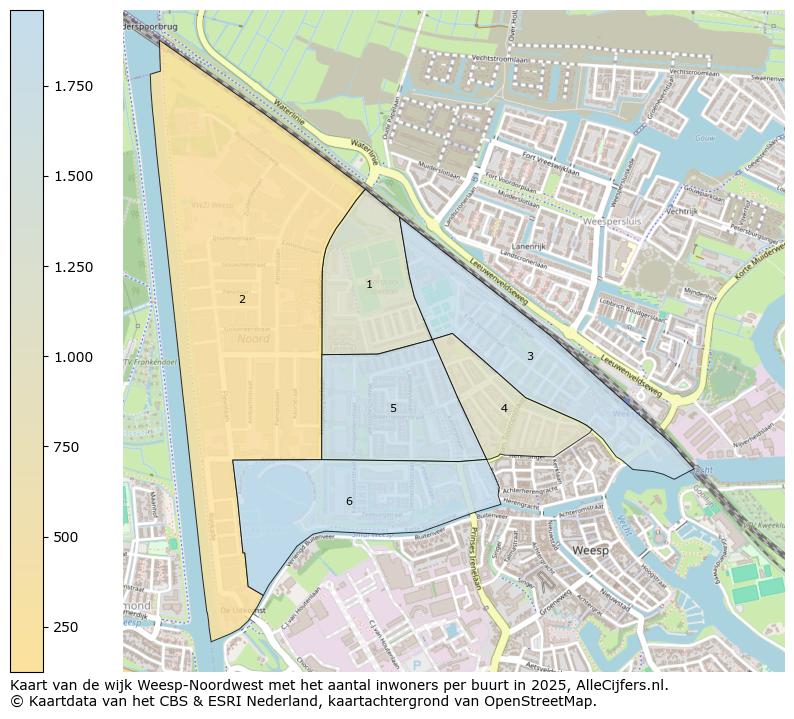 Afbeelding van de wijk Weesp-Noordwest op de kaart.