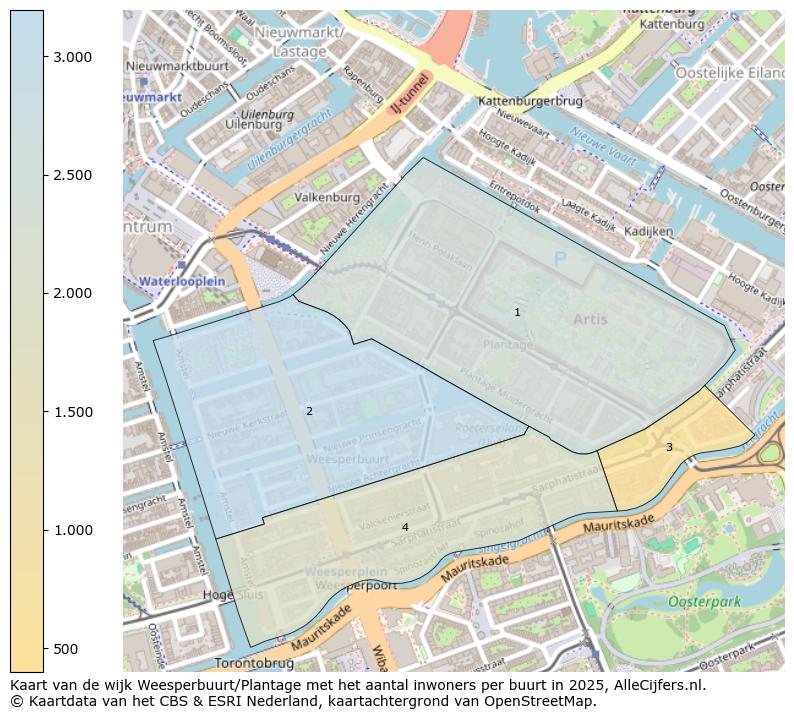 Afbeelding van de wijk Weesperbuurt/Plantage op de kaart.