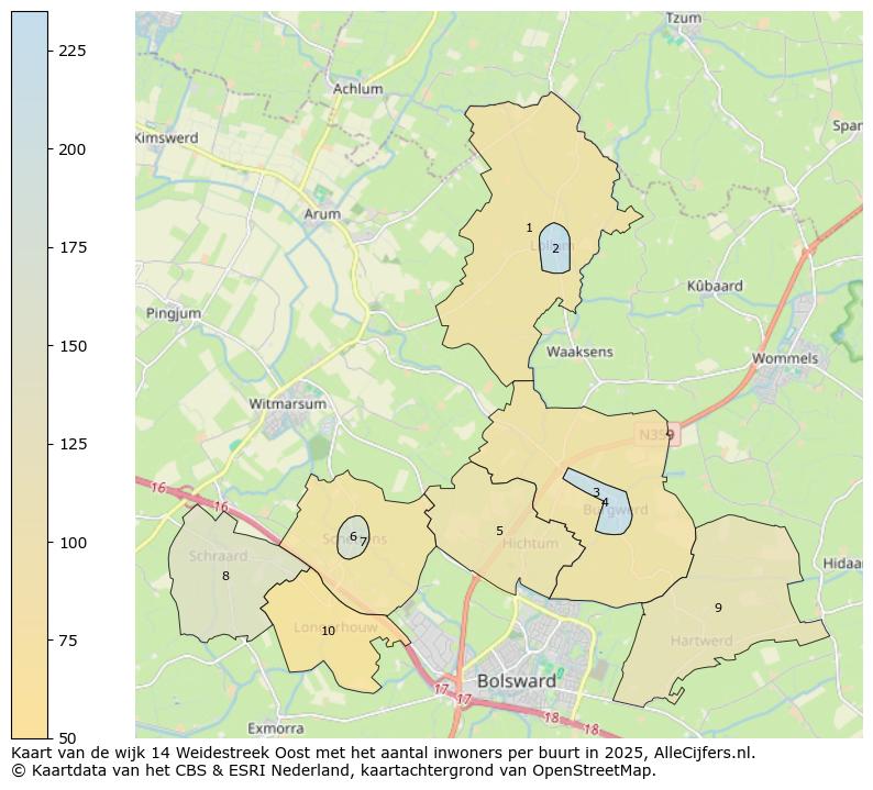 Afbeelding van de wijk Weidestreek Oost op de kaart.