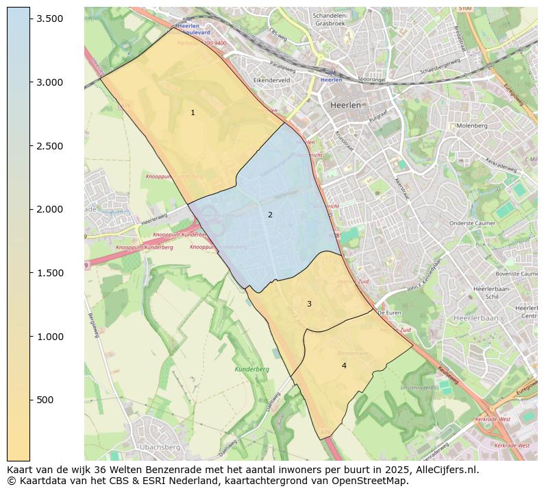 Afbeelding van de wijk Welten-Benzenrade op de kaart.