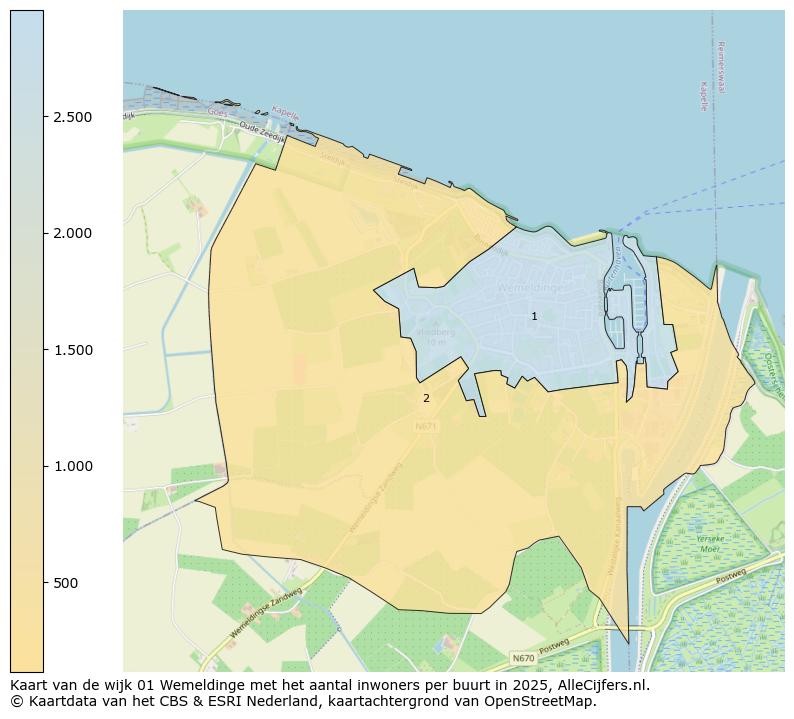 Afbeelding van de wijk Wemeldinge op de kaart.
