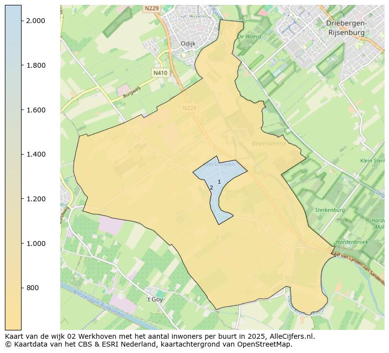 Afbeelding van de wijk Werkhoven op de kaart.