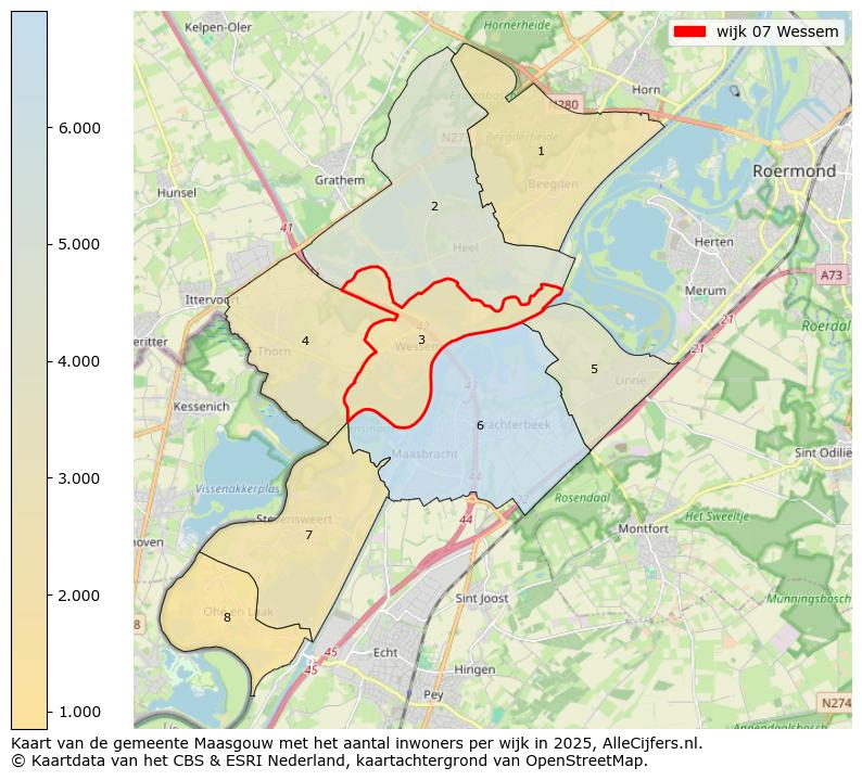 Afbeelding van de wijk Wessem op de kaart.