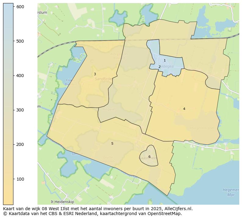 Afbeelding van de wijk West IJlst op de kaart.