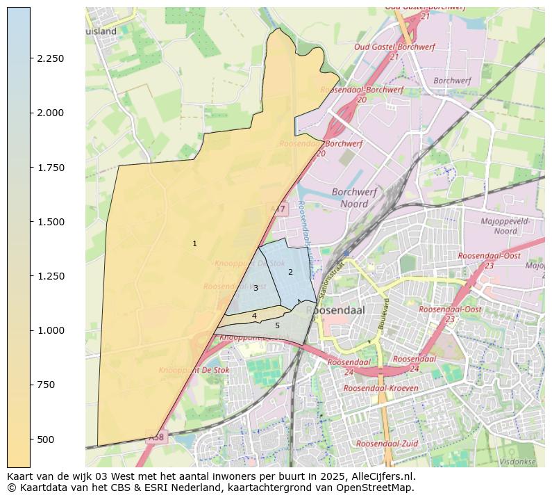 Afbeelding van de wijk West op de kaart.