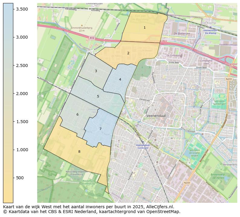 Afbeelding van de wijk West op de kaart.