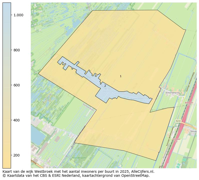 Afbeelding van de wijk Westbroek op de kaart.