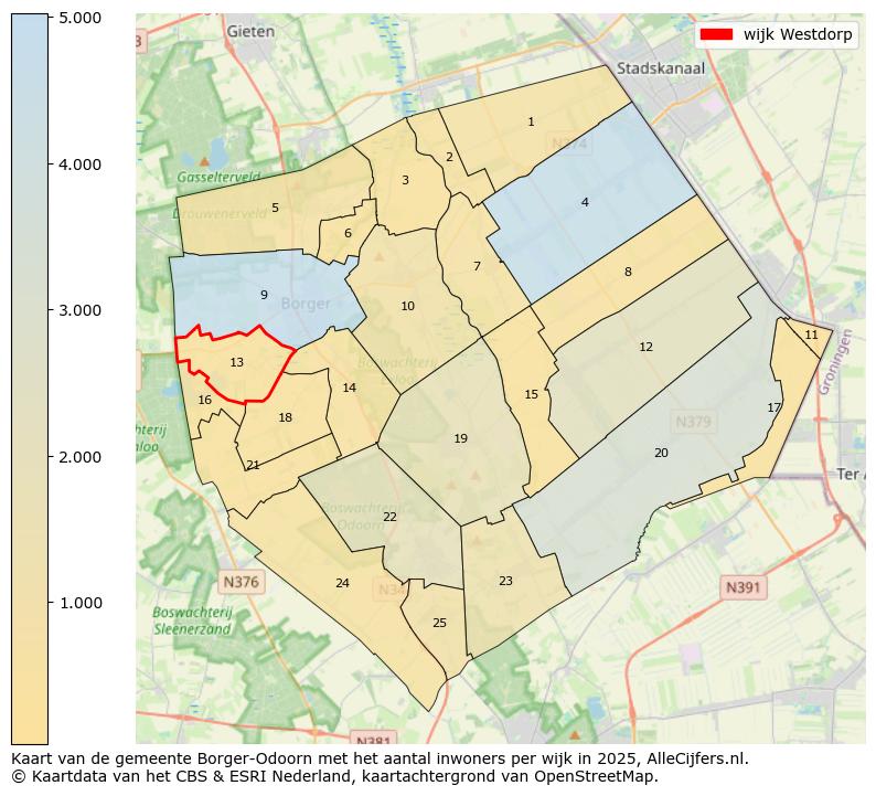 Afbeelding van de wijk Westdorp op de kaart.